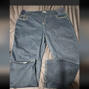 Woman Within Straight Leg Jeans Plus Size 26W Blue Dark Wash Stretch Denim 26 W